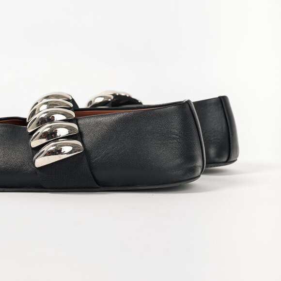 Alaia Noir Lambskin Mary-Jane Ballerina Flats Tribale - Picture 9 of 11